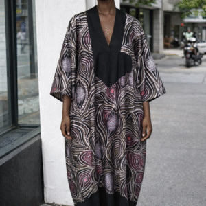 Wax Bubu Dress – Elegant African Print Free-Flowing Gown